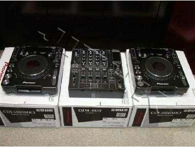 Genuine brendi axali 2x Pioneer CDJ-2000MK3 & 1x DJM-800 Semrevi DJ PACKAGE arsebuli maragi