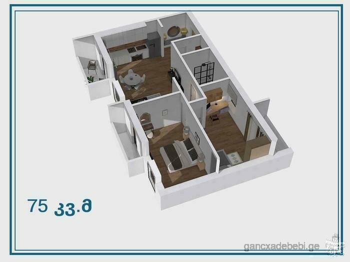 Apartment under construction for sale, A. Politkovskaya street (Dzhikiya street) # 29