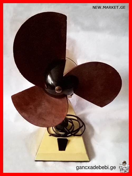 Antique vintage table fan Penguin Pingvin & Orbita-3 swivel turnable ventilator USSR Soviet Union SU