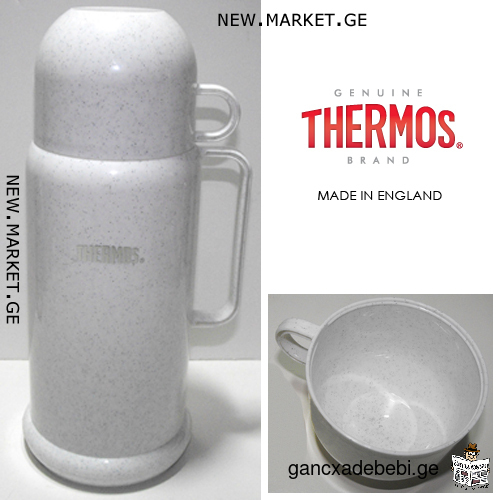 იყიდება სამგზავრო ლაშქრობის თერმოსი THERMOS Genuine Brand და ჭიქა, ინგლისური, ორიგინალი, კომპაქტური