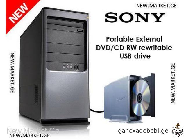 Оригинальный Sony CD / DVD RW профессиональный портативный рерайтер лазерных дисков, внешний юсб USB