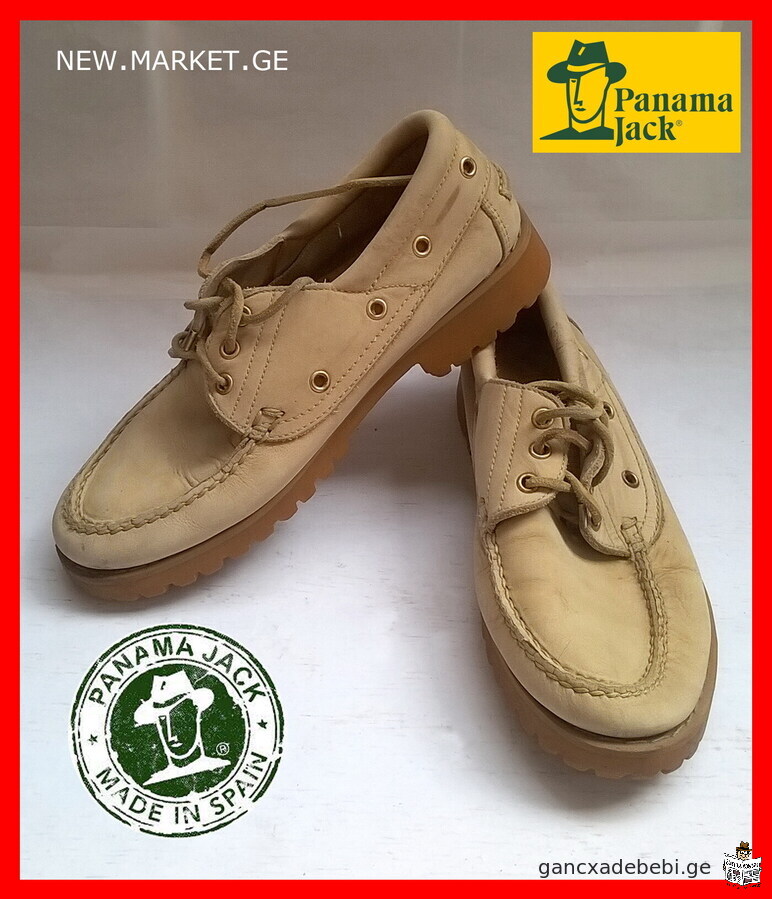 original Spanish Panama Jack natural leather shoes topsiders footwear Made in Spain