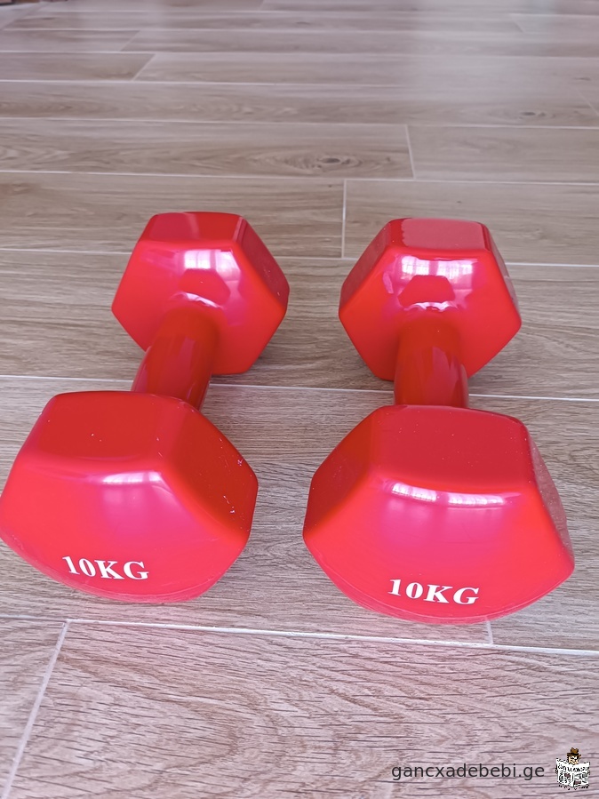 New dumbbells, each 10 kg