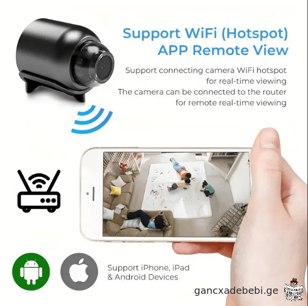 1080P mini WiFi kamera IR Ramis xedviT