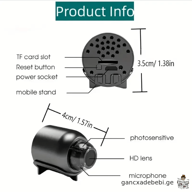 1080P mini WiFi kamera IR Ramis xedviT