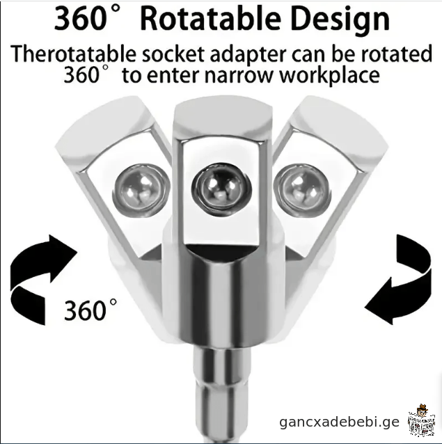360° ელექტრული საბურღი ხრახნიანი, უნივერსალური ადაპტერი