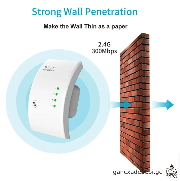 Wi-Fi gamaZlierebeli PIXLINK 300 Mbps 2.4G Wifi Range Repeater