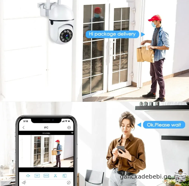 2MP Wifi IP gare saTvalTvalo kamereba