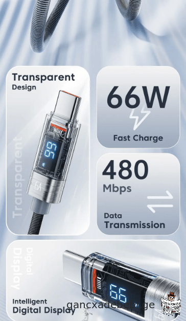 swrafi damteni Toocki USB Type C kabeli 6A 66W for Huawei OPPO Display