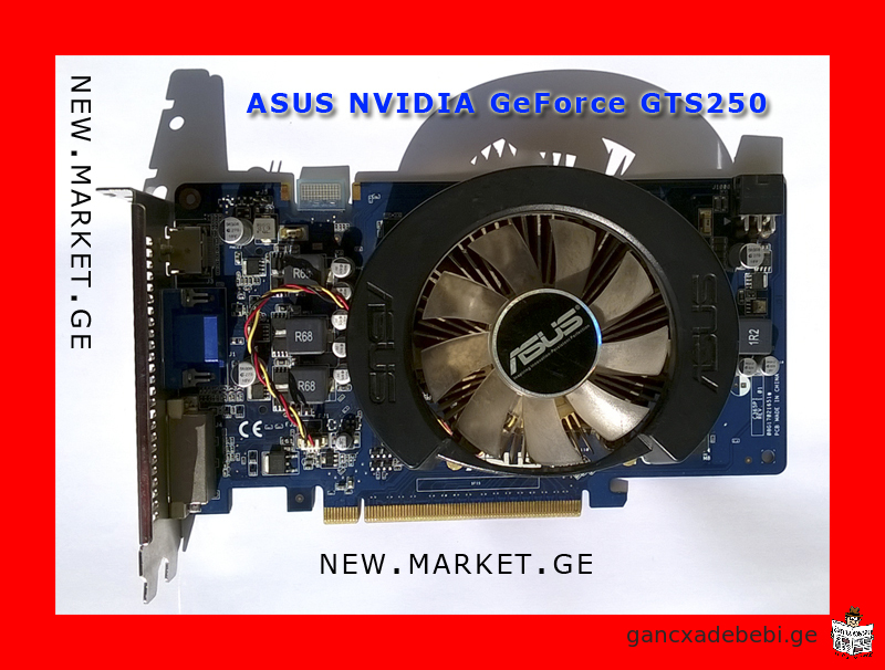 original graphics video card ASUS NVIDIA GeForce ENGTS250 GDDR3 DVI VGA HDMI