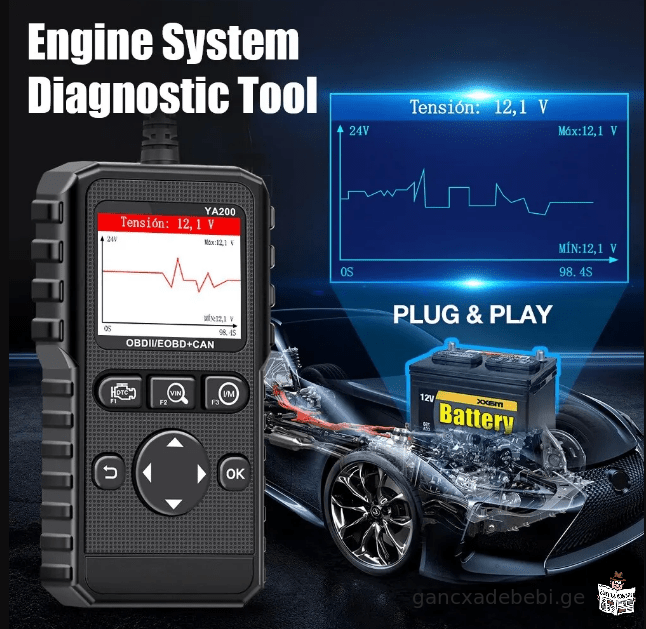 profesionaluri YA200 OBD2 diagnostikuri xelsawyo avto Zravis DTC kodis wamkiTxveli