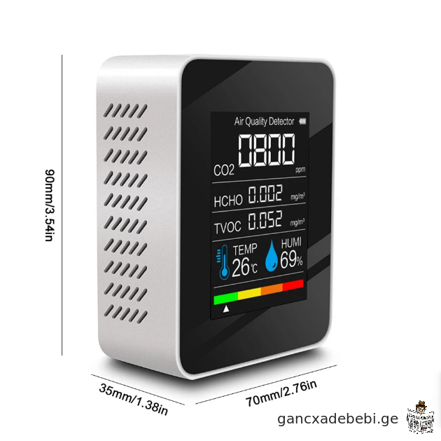 haeris xarisxis, CO2 deteqtori , temperaturis, tenianobis wifi testeri 5 in 1