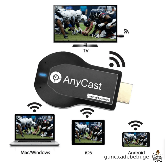 Mirascreen M2 Pro TV Stick Wifi დისპლეის მიმღები Cast Anycast DLNA Miracast Airplay