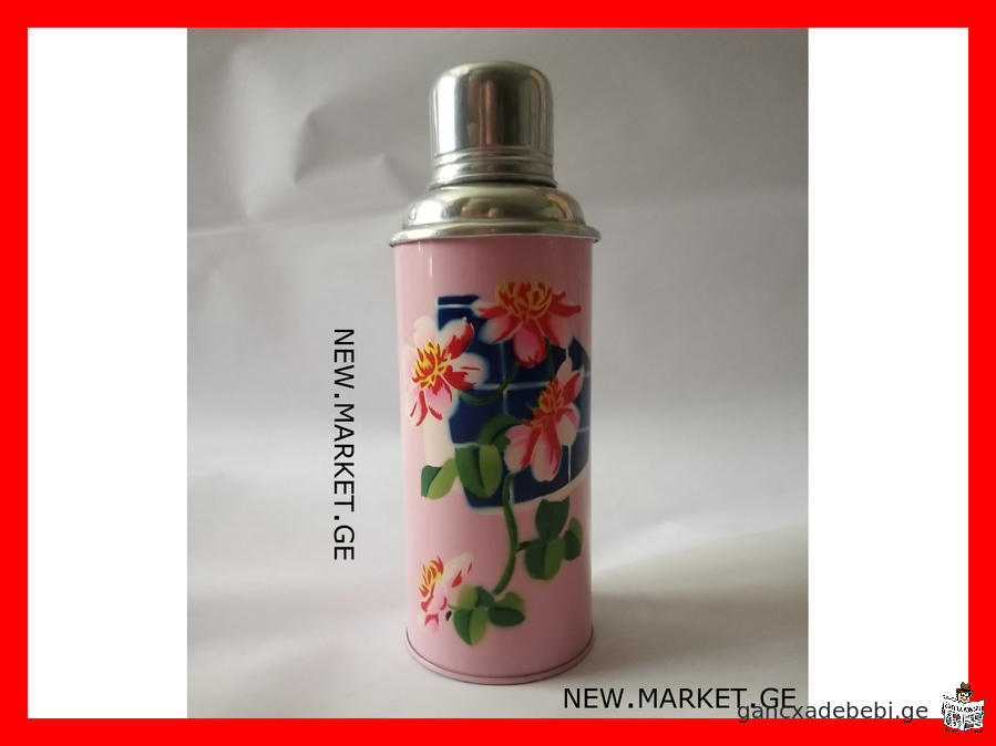 винтажный оригинальный термос Розы СССР Китай thermos Roses Made in USSR Soviet Union SU China