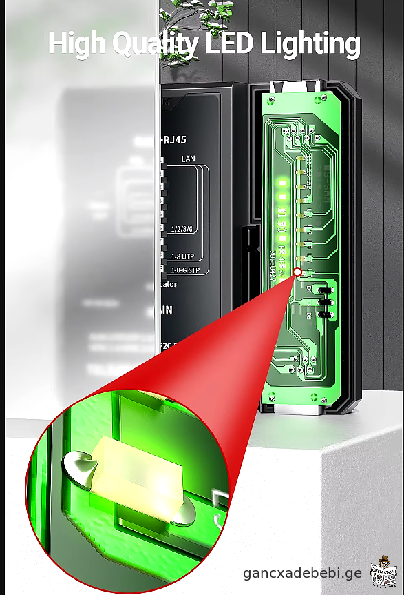 AMPCOM qselis kabelis testeri, RJ45 Networking Lan 8P8C POE Anti Burn RJ11 satelefono xazis testeri