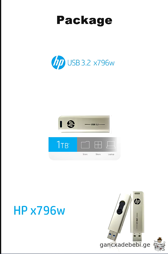 HP USB ფლეშ დრაივი 64 GB მაღალი სიჩქარით Metal Pen Drive Creative Personality