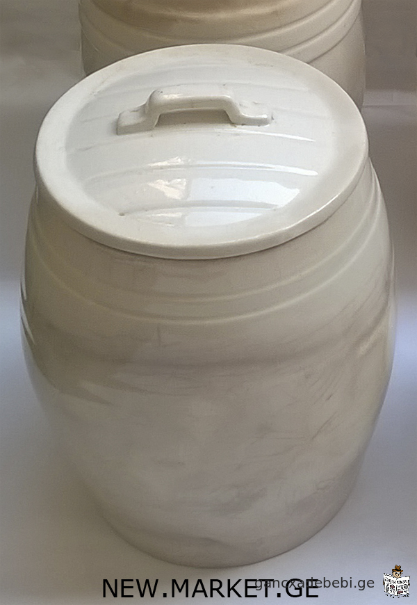 сeramic barrel from ceramic with lid ceramic barrels from ceramic with lids USSR Soviet Union SU