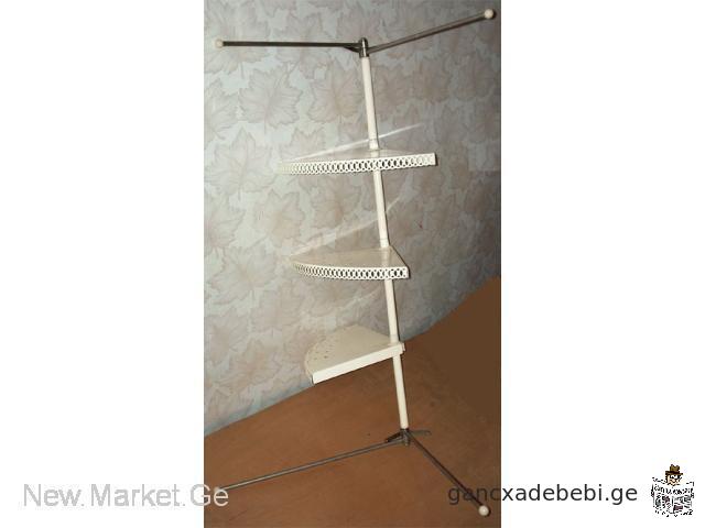 Corner bath shelf set, set of corner bath shelves, corner shelves for bathroom enameled metal USSR