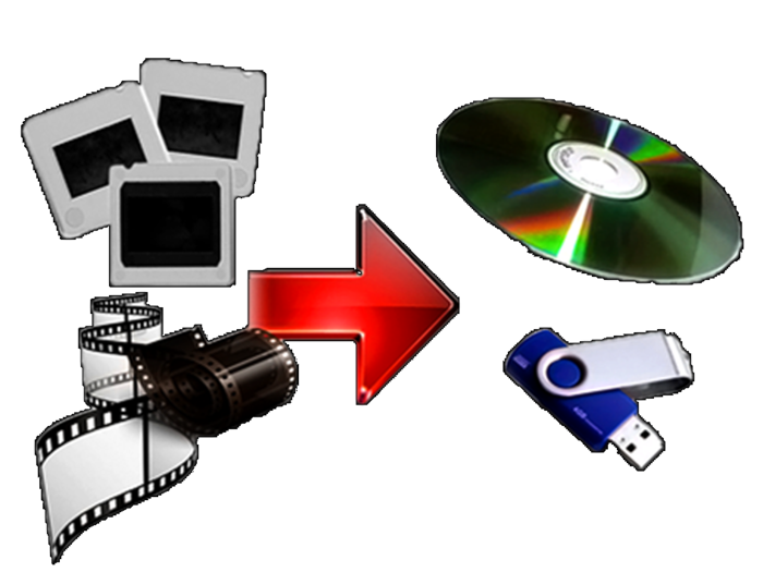 Digitization of films, slides. Recording on digital media