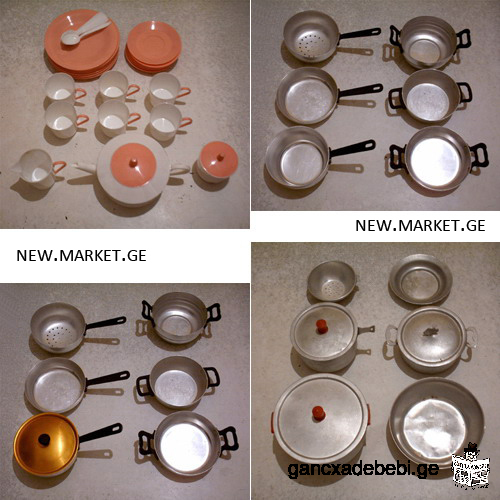 For sale Children's dishes, service three sets / 3 sets. Made in USSR (Soviet Union / SU)
