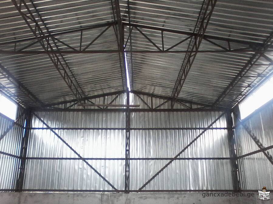 Installation and/or dismantling of metal construction (warehouse, garage, factory, etc.).