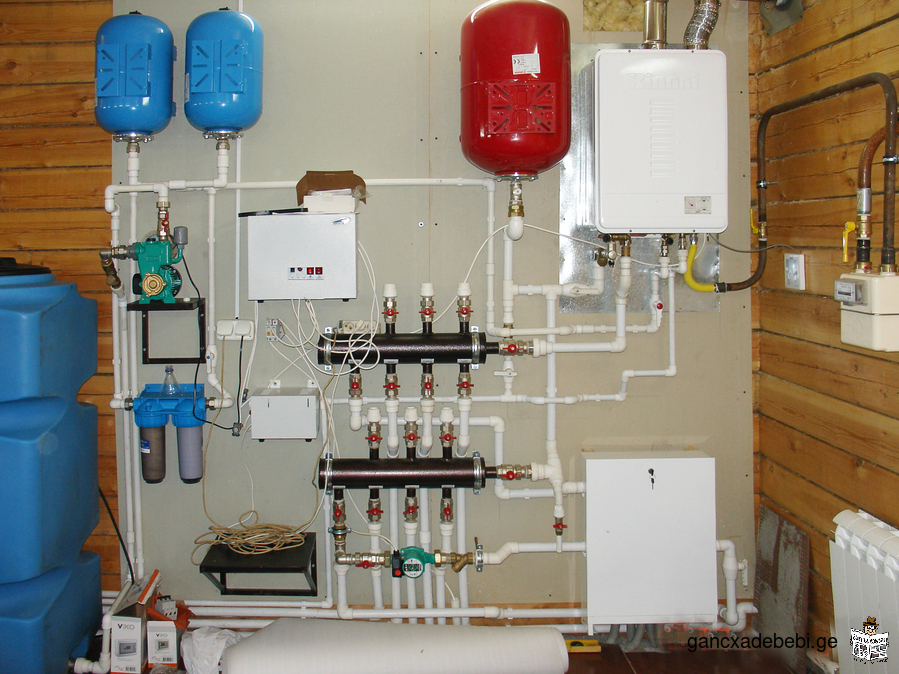 Installation of underfloor heating, heating, water supply, sewerage