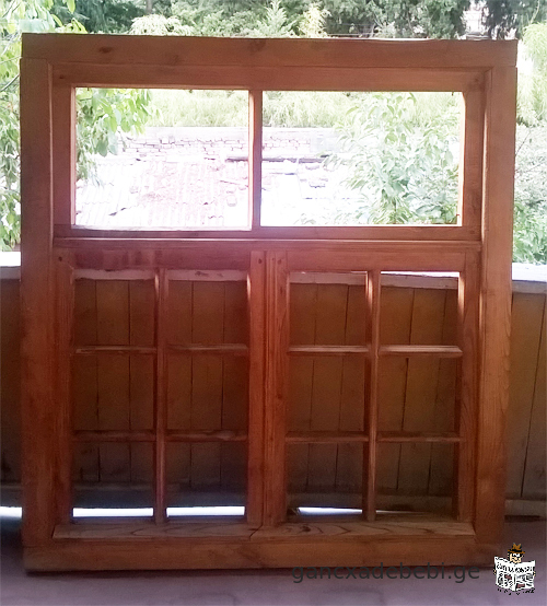 New Windows of chestnut English style varnished decorative matte glass ornamented in Japanese style