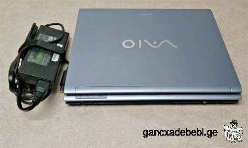 Original compact laptop "Sony Vaio" noteboook on "Intel" processor base with original AC adapter USA
