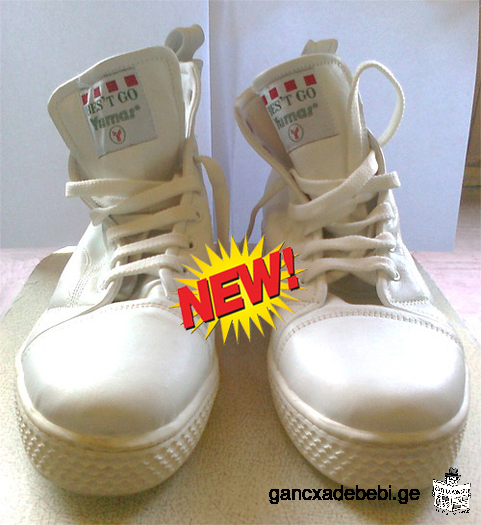 Spanish high quality leather sneakers of "Yumas Footwear" company white colour new New