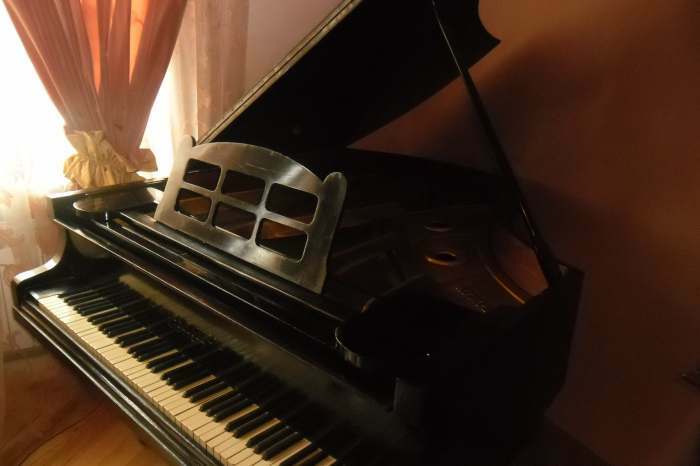The grand piano is on sale