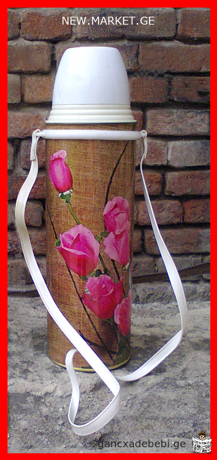 Thermos "Roses" with cup new manufactured by company "EAGLE" capacity 1,5 L / 1,5 liter