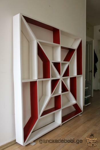 Urgent. Red and white shelves. Self-made