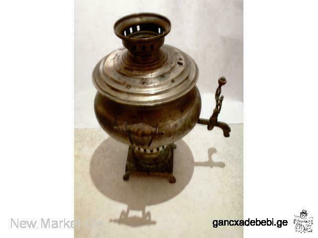 Vintage antique coal russian samovar made in Vorontsov factory I.E. Karadzhev factory in Tula Russia