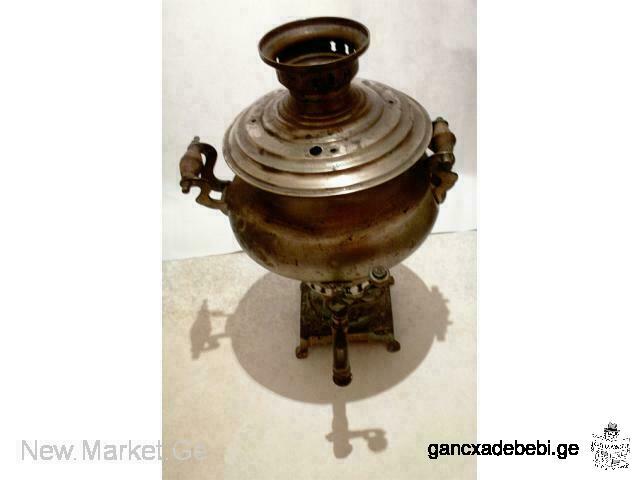 Vintage antique coal russian samovar made in Vorontsov factory I.E. Karadzhev factory in Tula Russia