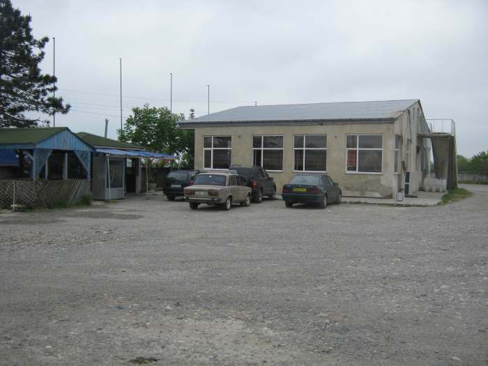 petrol station yard with big parking area