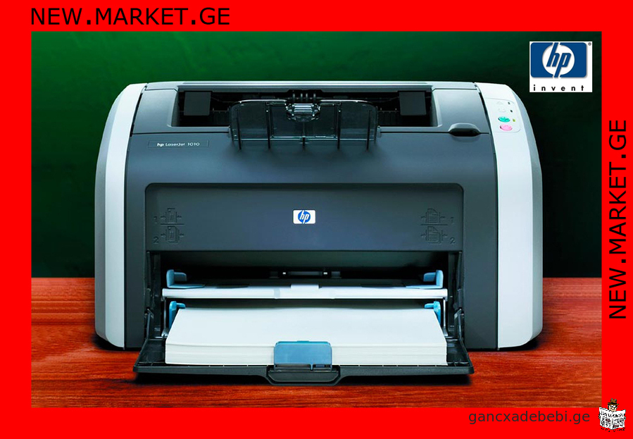 printer Hewlett Packard HP LaserJet 1010 original cartridge HP 12A HP Q2612A cable power and USB