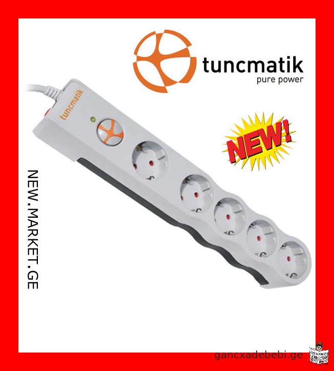 ახალი პროფესიონალური დენის ფილტრი ელექტრო დამაგრძელებელი ორიგინალ original Tuncmatik surge protector