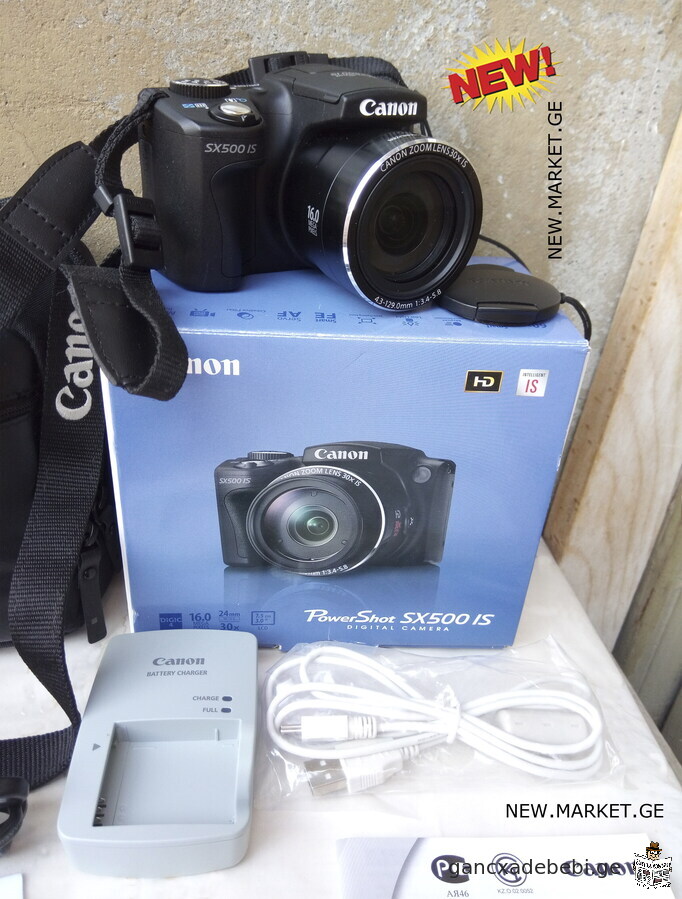 კომპაქტური ორიგინალი ციფრული ფოტოკამერა Canon PowerShot SX500 IS Digital Camera 30x zoom Japan