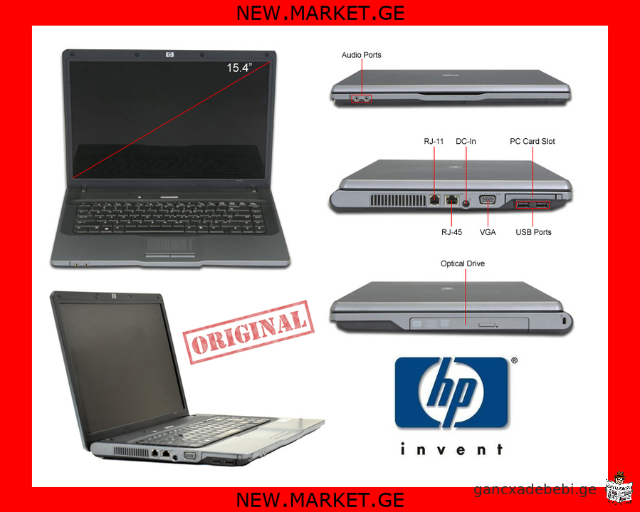 ორიგინალი HP ლეპტოპი ნოუთბუქი პერსონალური კომპიუტერი DVD/CD RW ჩამწერი Wireless laptop notebook PC