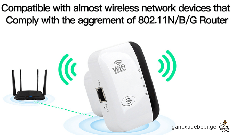 FENVI 300 Mbps უსადენო Wifi Extender WiFi გამაძლიერებელი