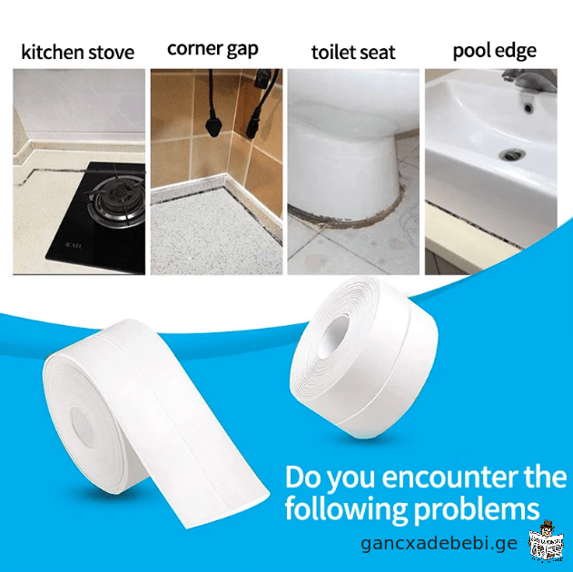 PVC წყალგაუმტარი თვითწებვადი ლენტი აბაზანის, ტუალეტისთვის, სამზარეულოსთვის
