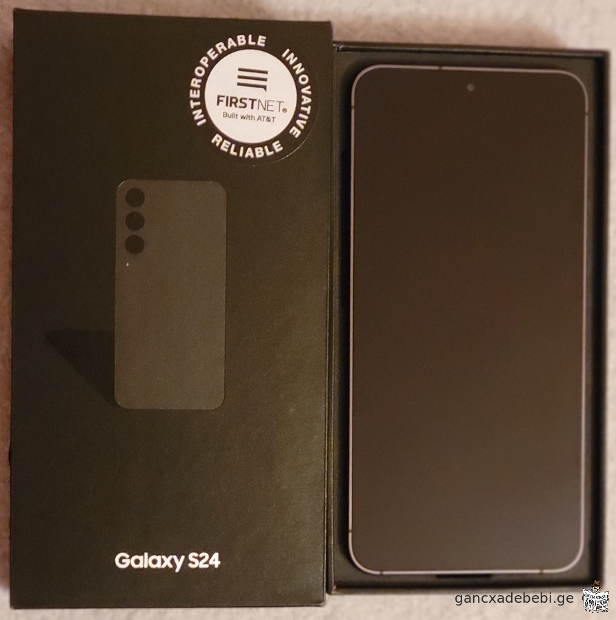 Samsung Galaxy S24 5G 8GB/128GB (USA), შავი, ახალი, ყუთით სასაჩუქრედ