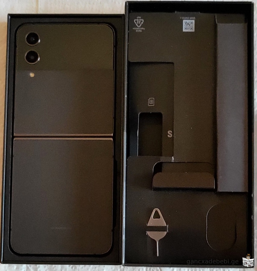 Samsung Galaxy Z Flip 4 5G 128GB (USA) რუხი, ახალივით, ორი თვის ნახმარი, ყუთით