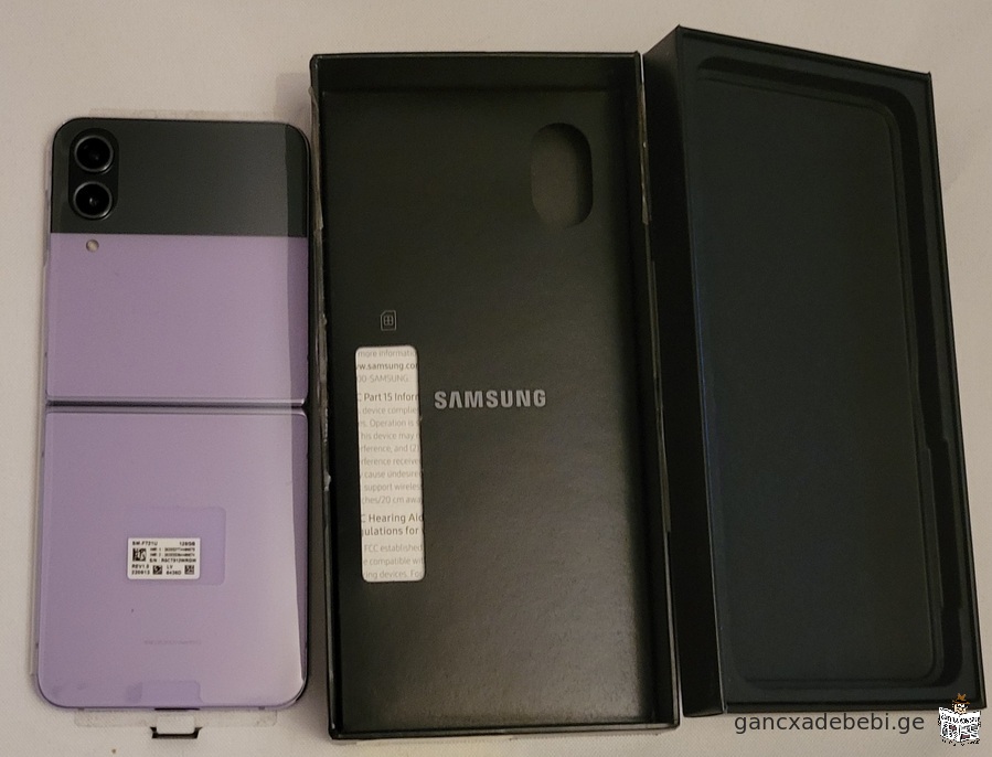 Samsung Galaxy Z Flip4 5G 128GB (USA) იასამნისფერი, ახალი, სასაჩუქრედ, ყუთით