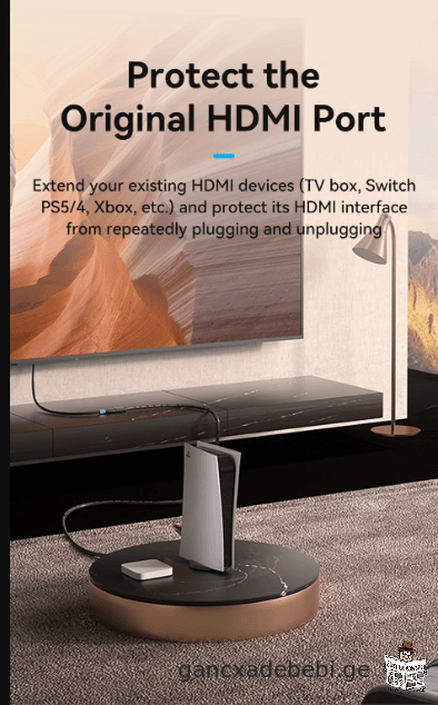 Vention HDMI 2.0 გაფართოების კაბელი 4K/60Hz HDMI 2.0 2.1 მამრობითი მდედრობითი