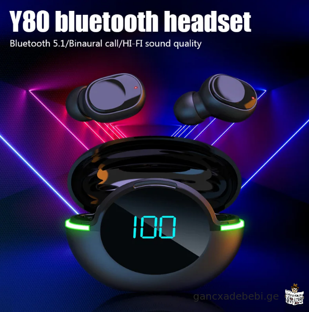 Y80 უსადენო Bluetooth ყურსასმენები