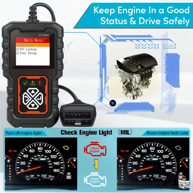 2024 OBDII skaneri manqanis diagnostikuri xelsawyo 3001 OBD2