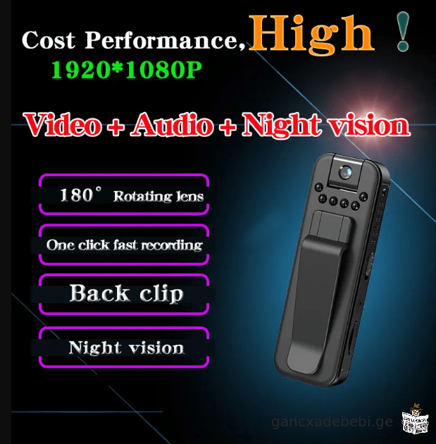 Wifi 1080P BodyCam infrawiTeli Ramis xedvis miniaturuli videokamera