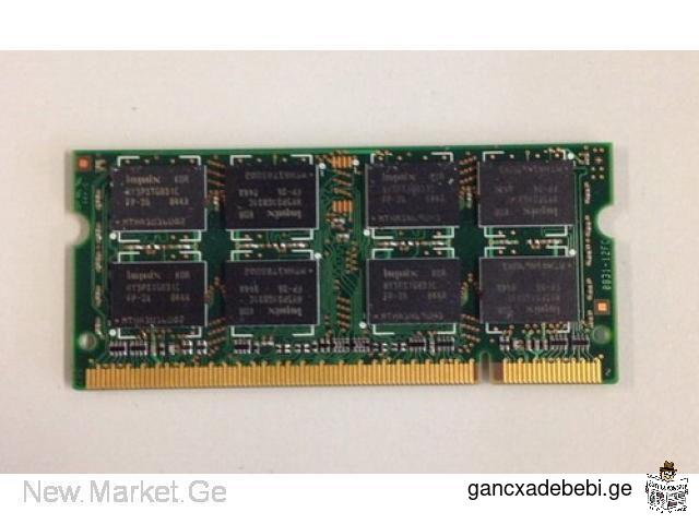 axali leptopis operatiuli mexsiereba leptopis Memory 256MB DDR2 PC2-4200 533MHz SODIMM 200
