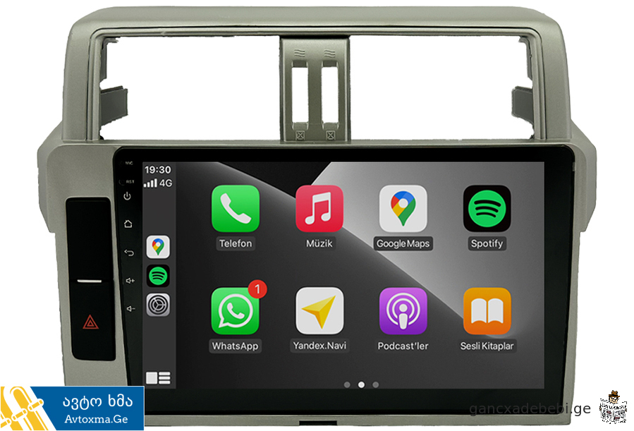 manqanis monitori Toyota Prado Android Carplay ekrani avtomobilis magnitofoni
